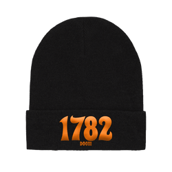 1782 - 1782 Doom Orange Logo Embroidered Beanie - Black