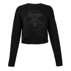 Helgi's - Welcome To Helgi's Black Logo Women's Crop Crewneck Sweatshirt - Black