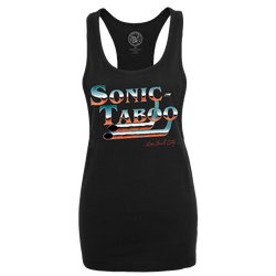 Sonic Taboo - Chrome Logo Women’s Racerback Tank Top - Black