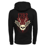 1782 - Bat Skull Zip Hoodie - Black