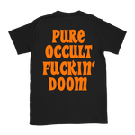 1782 - Pure Occult Fuckin’ Doom Orange Logo T-Shirt - Black
