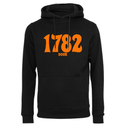 1782 - Pure Occult Fuckin’ Doom Orange Logo Pullover Hoodie - Black