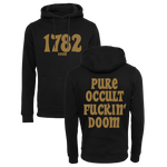 1782 - Pure Occult Fuckin’ Doom Gold Logo Pullover Hoodie - Black