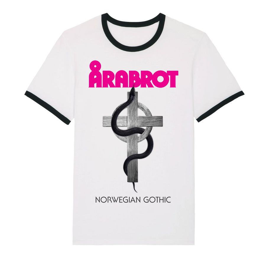 Arabrot - Serpent & Cross Ringer T-Shirt - White/Black