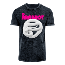 Arabrot - Coiled Serpent Acid Wash T-Shirt - Black