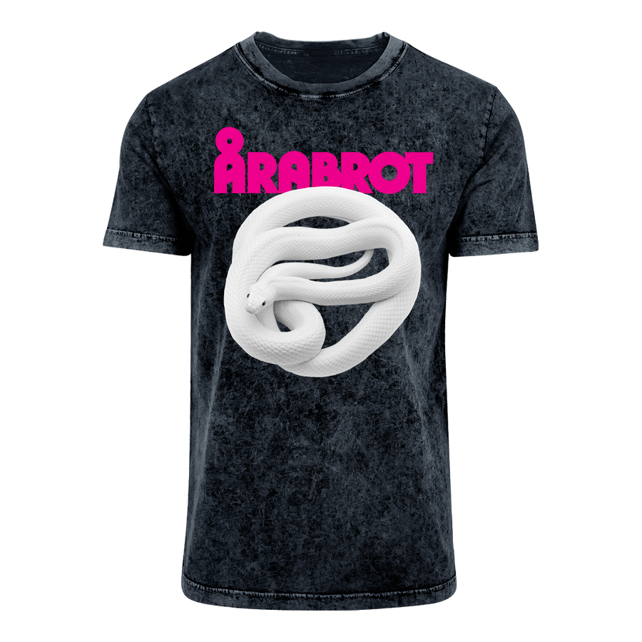 Arabrot - Coiled Serpent Acid Wash T-Shirt - Black