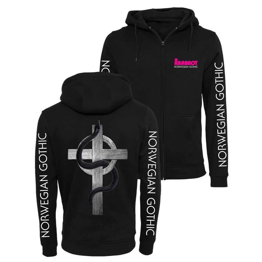 Arabrot - Serpent & Cross Zip Hoodie - Black
