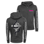 Arabrot - Serpent & Cross Zip Hoodie - Charcoal