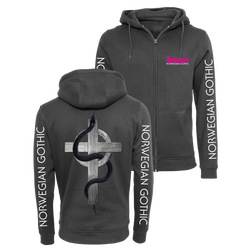 Arabrot - Serpent & Cross Zip Hoodie - Charcoal