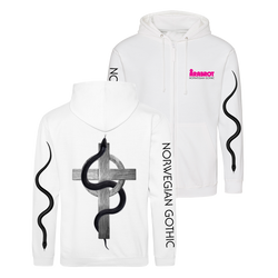 Arabrot - Serpent & Cross Zip Hoodie - White