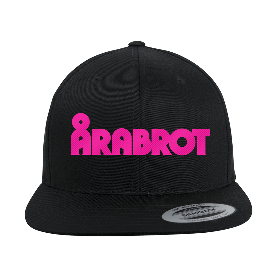 Arabrot - Embroidered Pink Logo Snapback Cap - Black