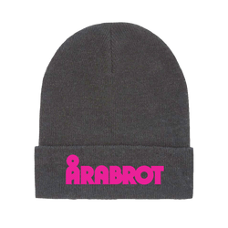 Arabrot - Embroidered Pink Logo Beanie - Chacoal