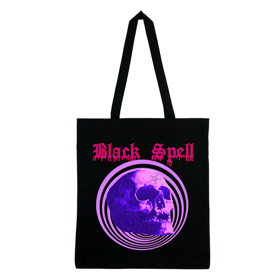 Black Spell - Psych Skull Tote Bag - Black
