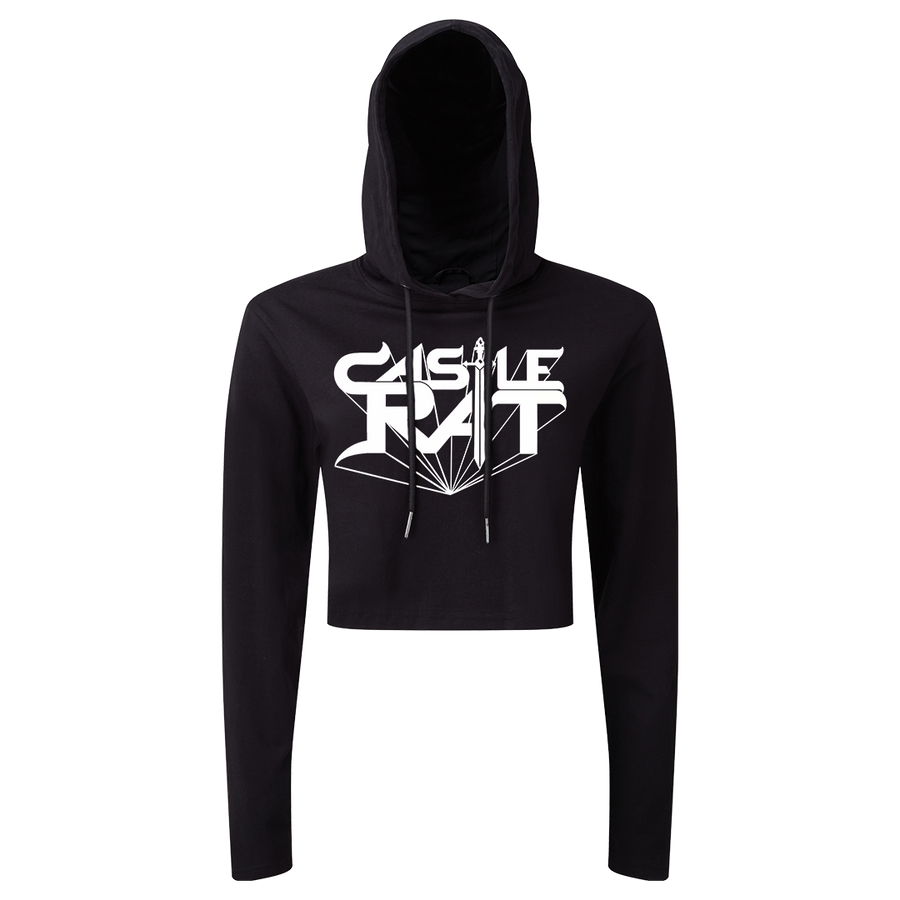 Castle Rat - Logo Women's Crop Hoodie - Black