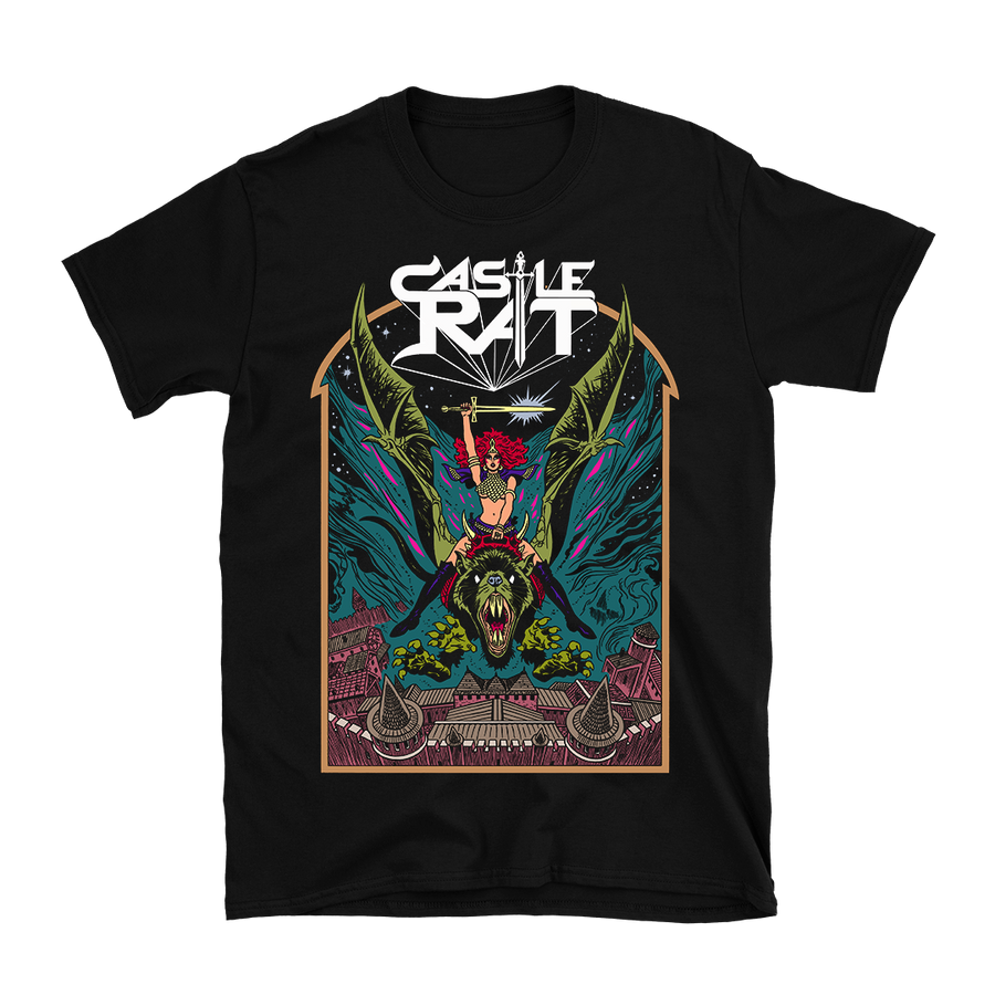 Castle Rat - Flying Rat (Colour) T-Shirt - Black