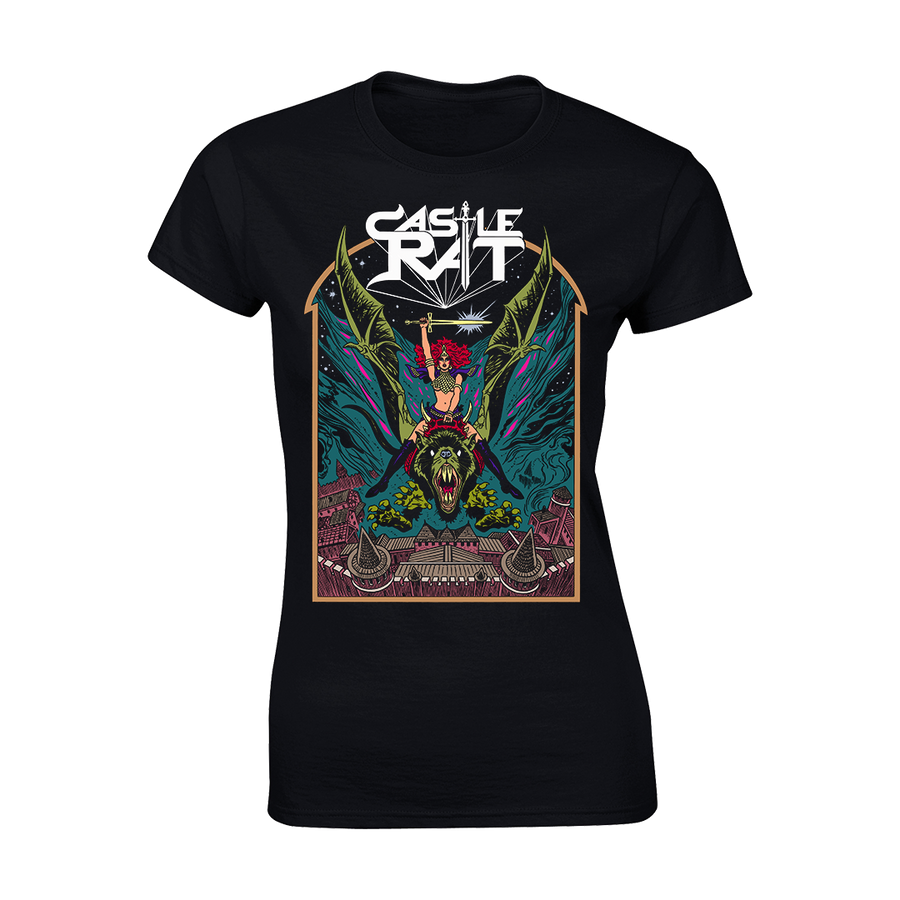 Castle Rat - Flying Rat (Colour) Women's T-Shirt - Black