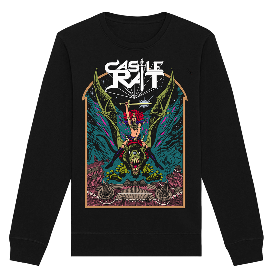 Castle Rat - Flying Rat (Colour) Crewneck Sweatshirt - Black