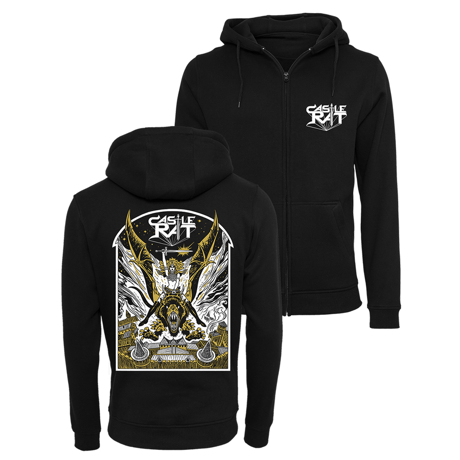 Castle Rat - Flying Rat Zip Hoodie - Black – Heavy Threads