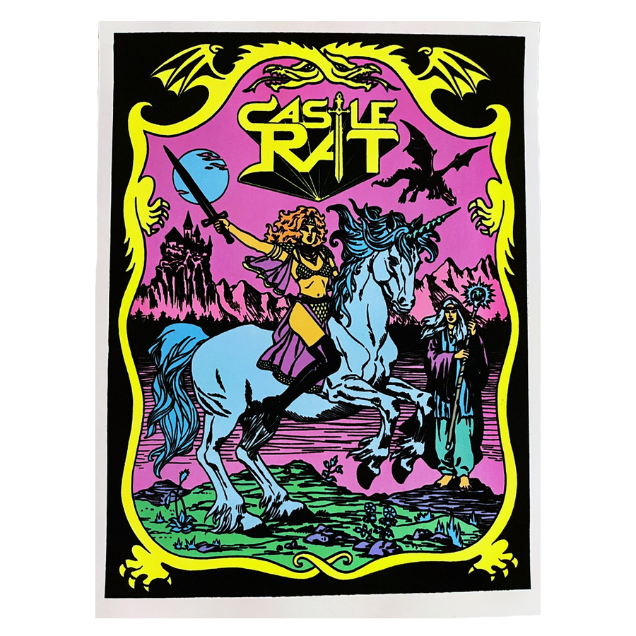 Castle Rat - Unicorn Rider Blacklight Poster