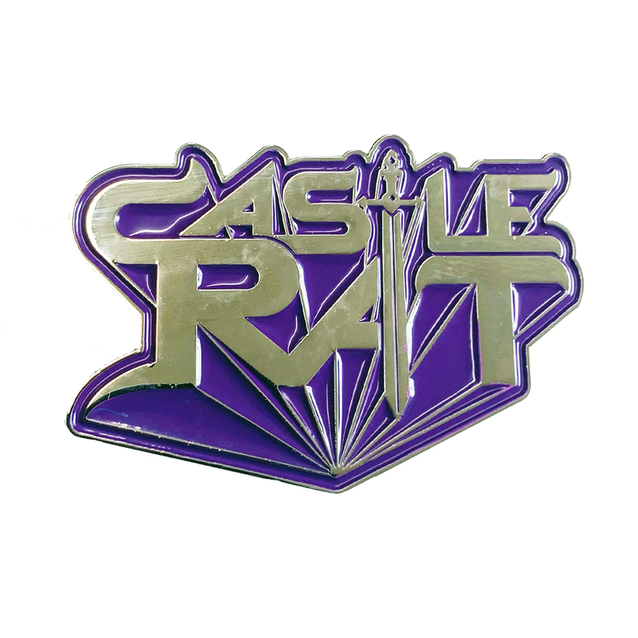 Castle Rat - Logo Pin Badge - Silver/Purple