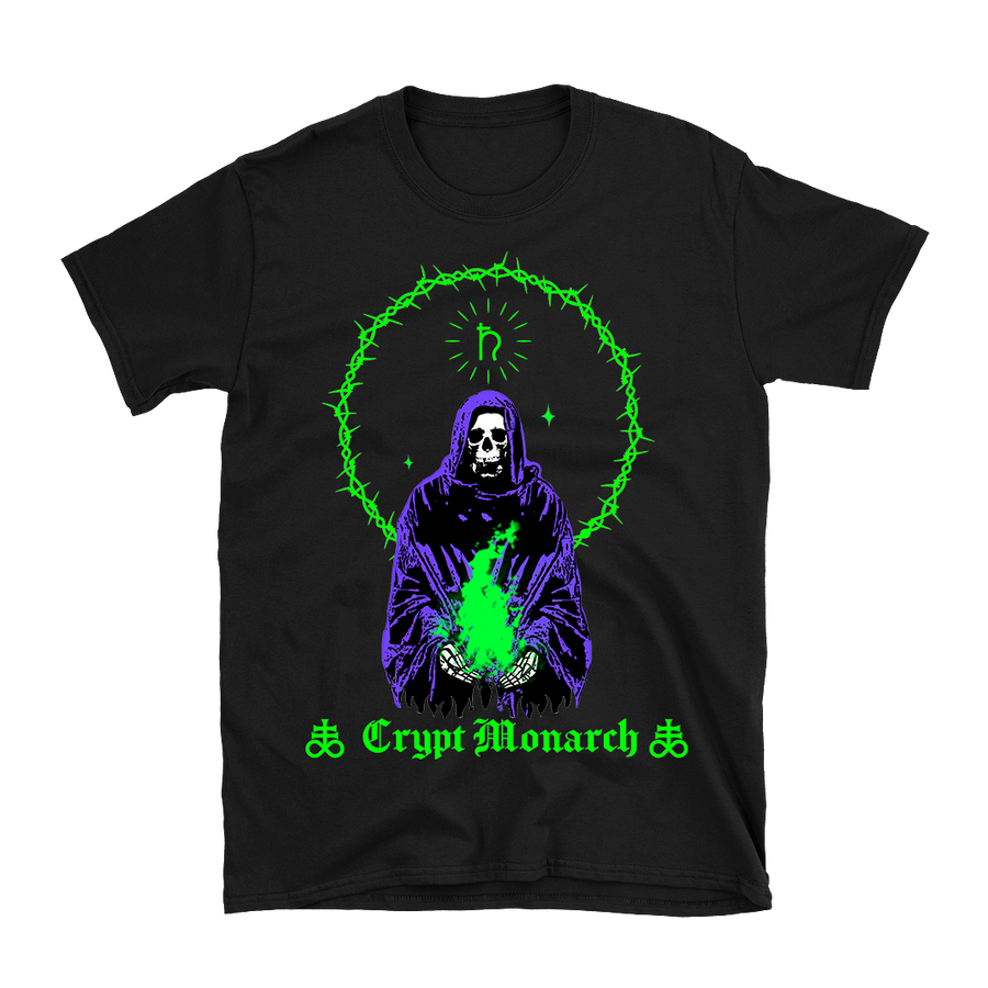 Crypt Monarch - Skeleton Mage T-Shirt - Black