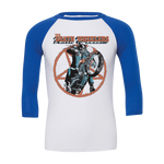 The Death Wheelers - Cycling For Satan Raglan - White/Royal Blue