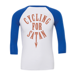 The Death Wheelers - Cycling For Satan Raglan - White/Royal Blue