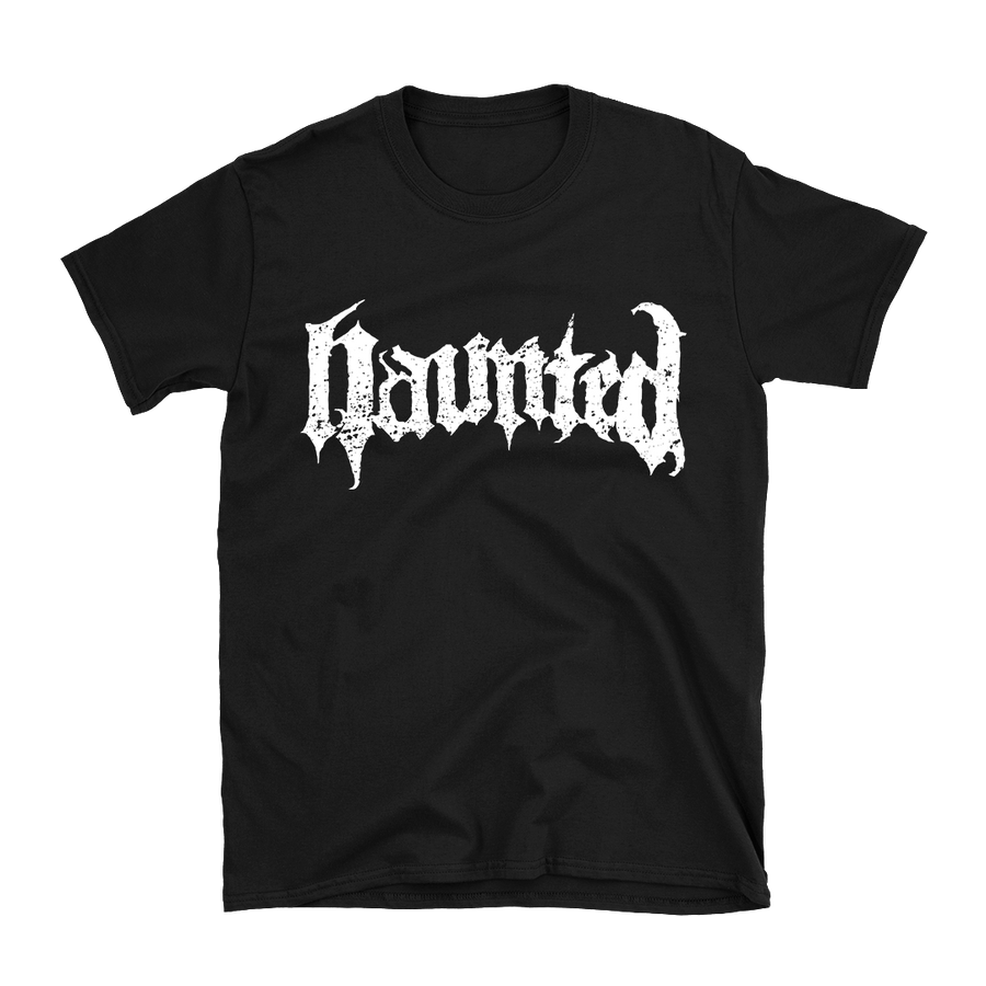 Haunted - White Logo T-Shirt - Black