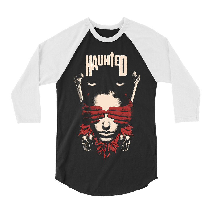 Haunted - Stare At Nothing Raglan - Black/White