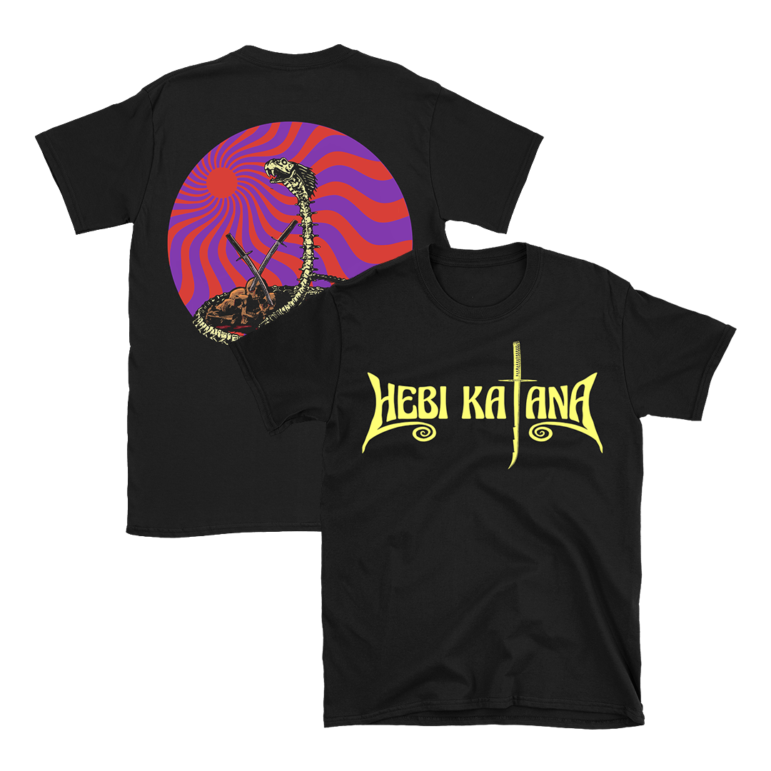 Hebi Katana - Skeleton Snake Logo Double Sided T-Shirt - Black – Heavy ...