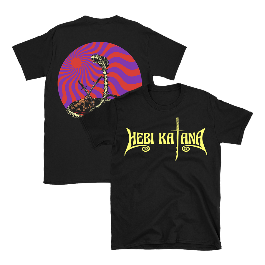 Hebi Katana - Skeleton Snake Logo Double Sided T-Shirt - Black