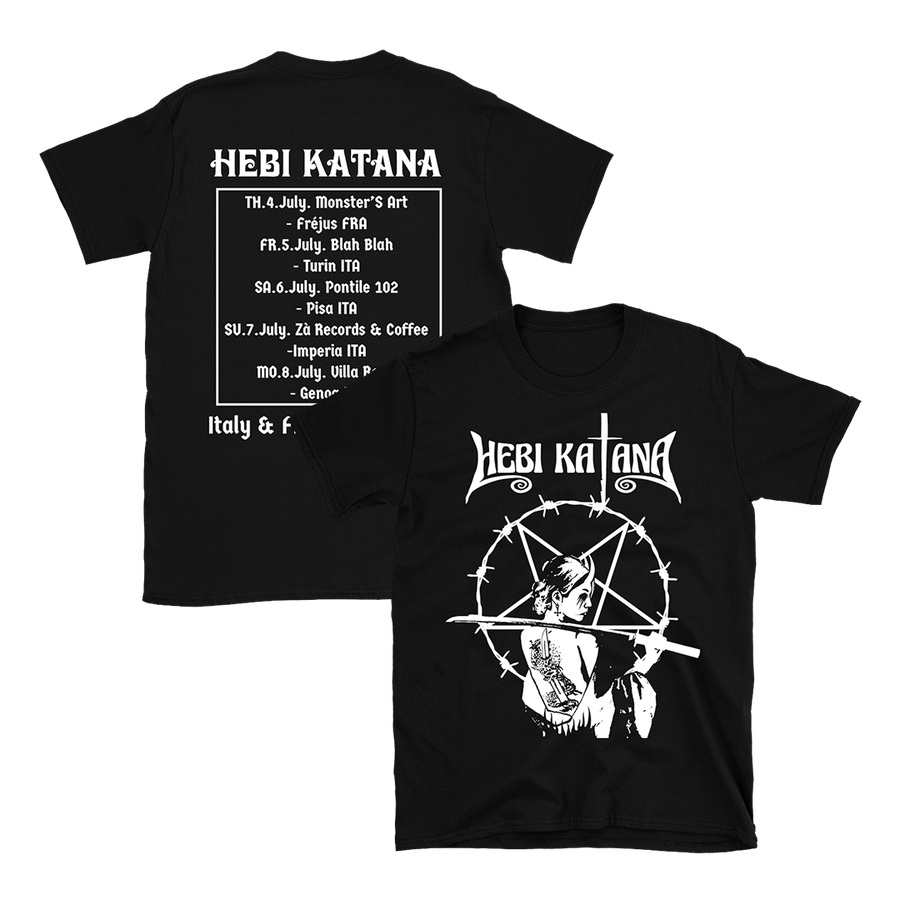 Hebi Katana - Italy & France 2024 White Logo Tour T-Shirt - Black