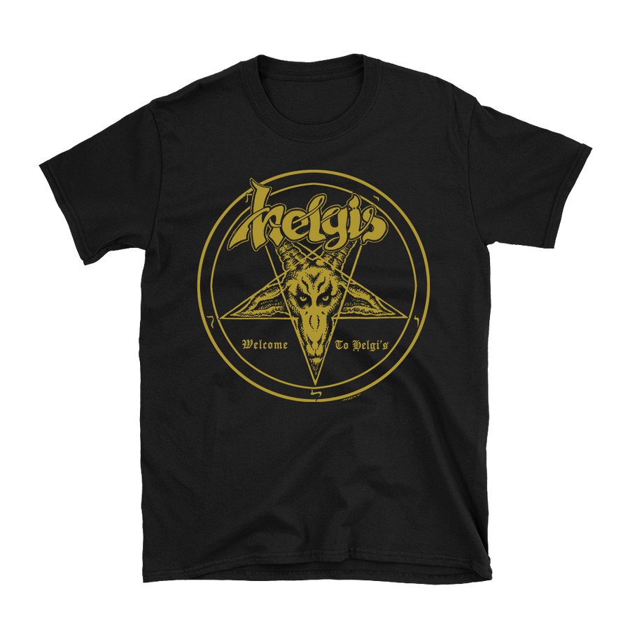 Helgi's - Welcome To Helgi's Gold Logo T-Shirt - Black