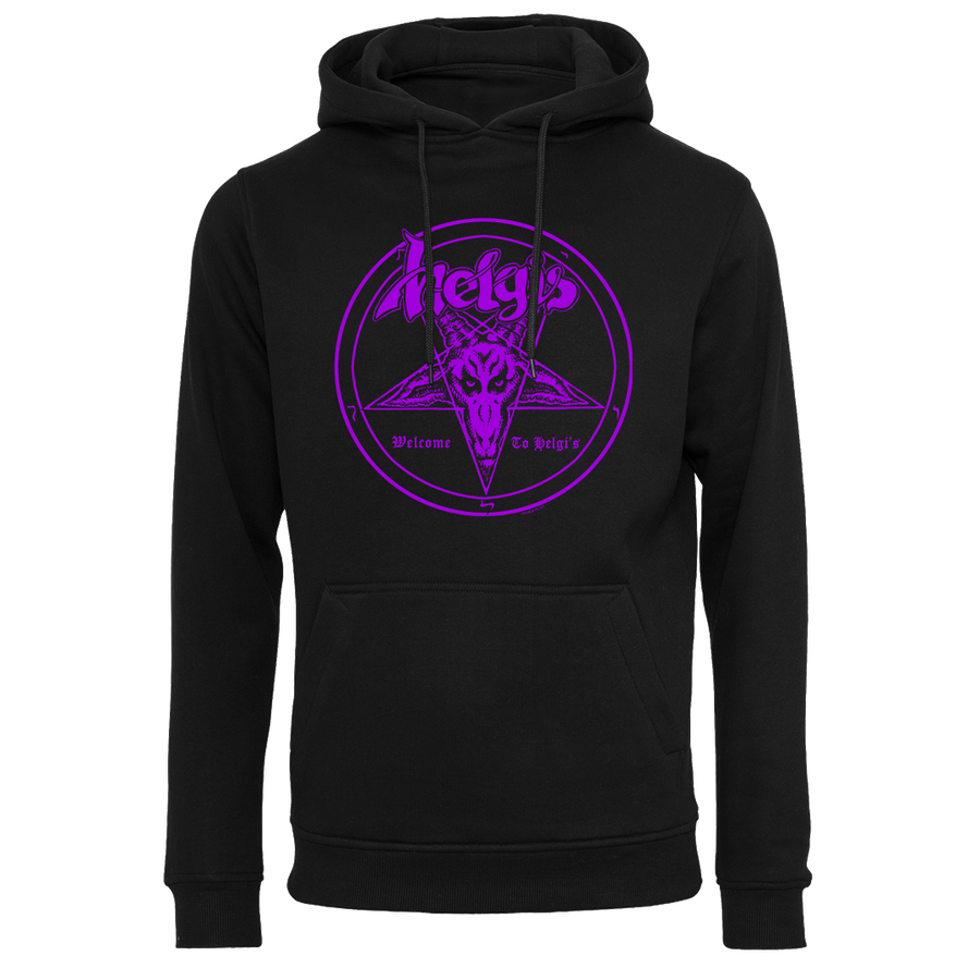Helgi's - Welcome To Helgi's Purple Logo Pullover Hoodie - Black