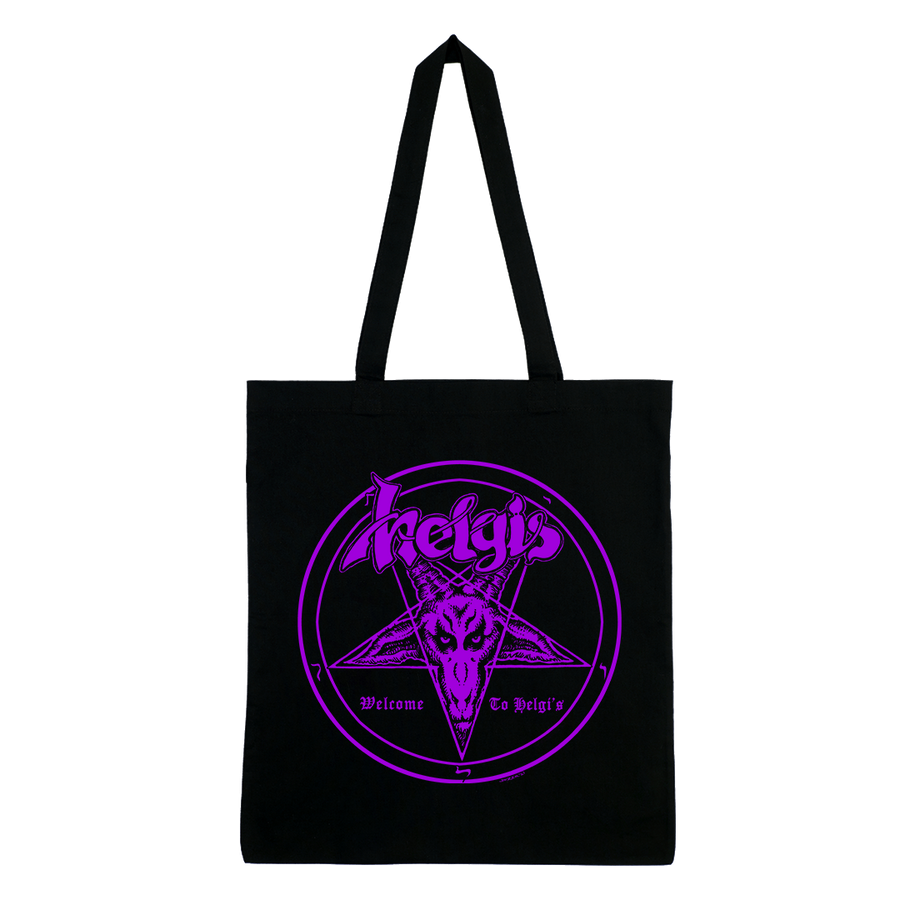 Helgi's - Welcome To Helgi's Purple Logo Tote Bag - Black
