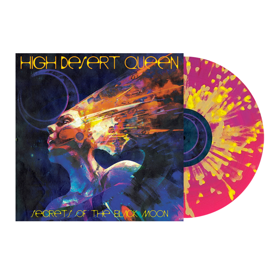 High Desert Queen - Secrets Of The Black Moon Vinyl LP - Neon Violet, Neon Pink Color Merge, Gold & Neon Yellow Splatter