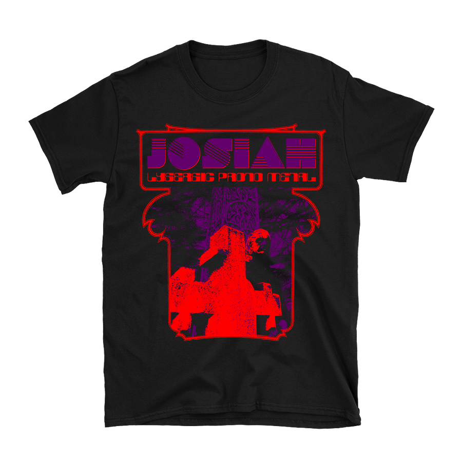 Josiah - Lysergic Proto Metal Purple Logo T-Shirt - Black