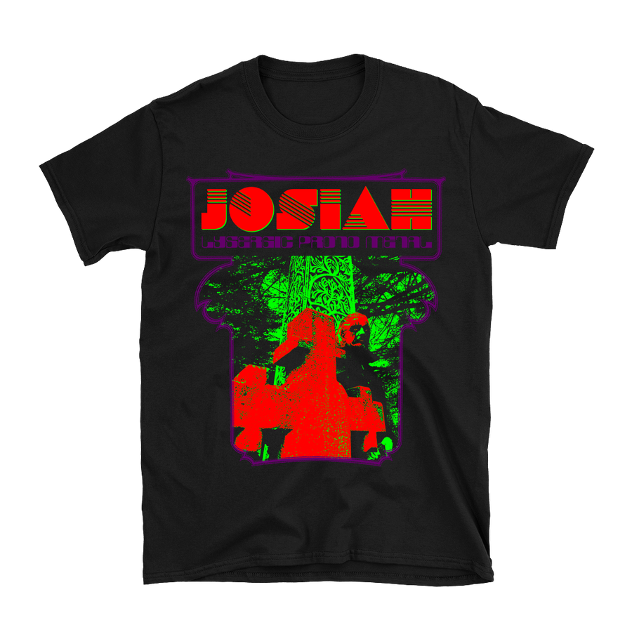 Josiah - Lysergic Proto Metal Red Logo T-Shirt - Black