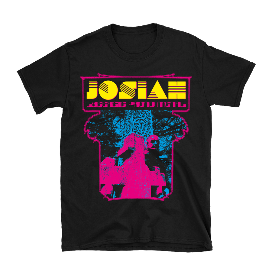 Josiah - Lysergic Proto Metal Yellow Logo T-Shirt - Black