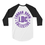 London Doom Collective - Purple Logo Double Sided Raglan - White/Black