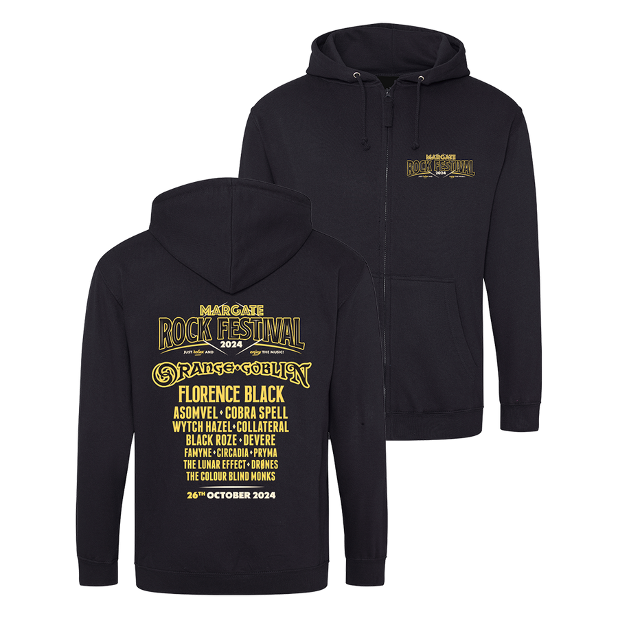 Margate Rock Festival 2024 Zip Hoodie - Black