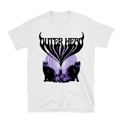Outer Head - Catdemonium (Black/Purple) T-Shirt - White