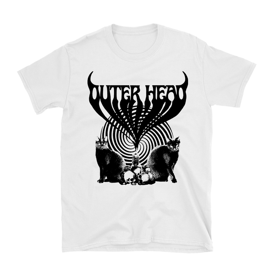 Outer Head - Catdemonium (Black) T-Shirt - White