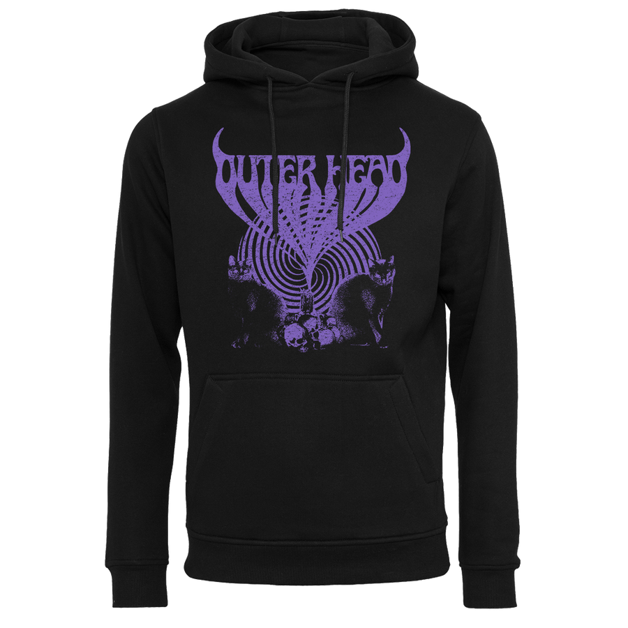 Outer Head - Catdemonium (Purple) Pullover Hoodie - Black
