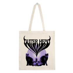 Outer Head - Catdemonium (Black/Purple) Tote Bag - Natural