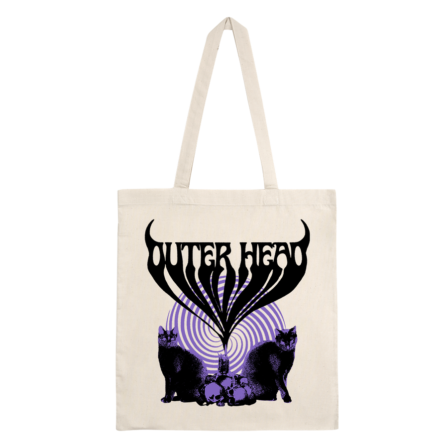 Outer Head - Catdemonium (Black/Purple) Tote Bag - Natural