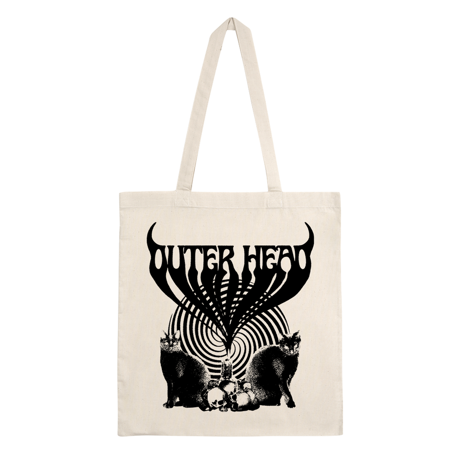 Outer Head - Catdemonium (Black) Tote Bag - Natural