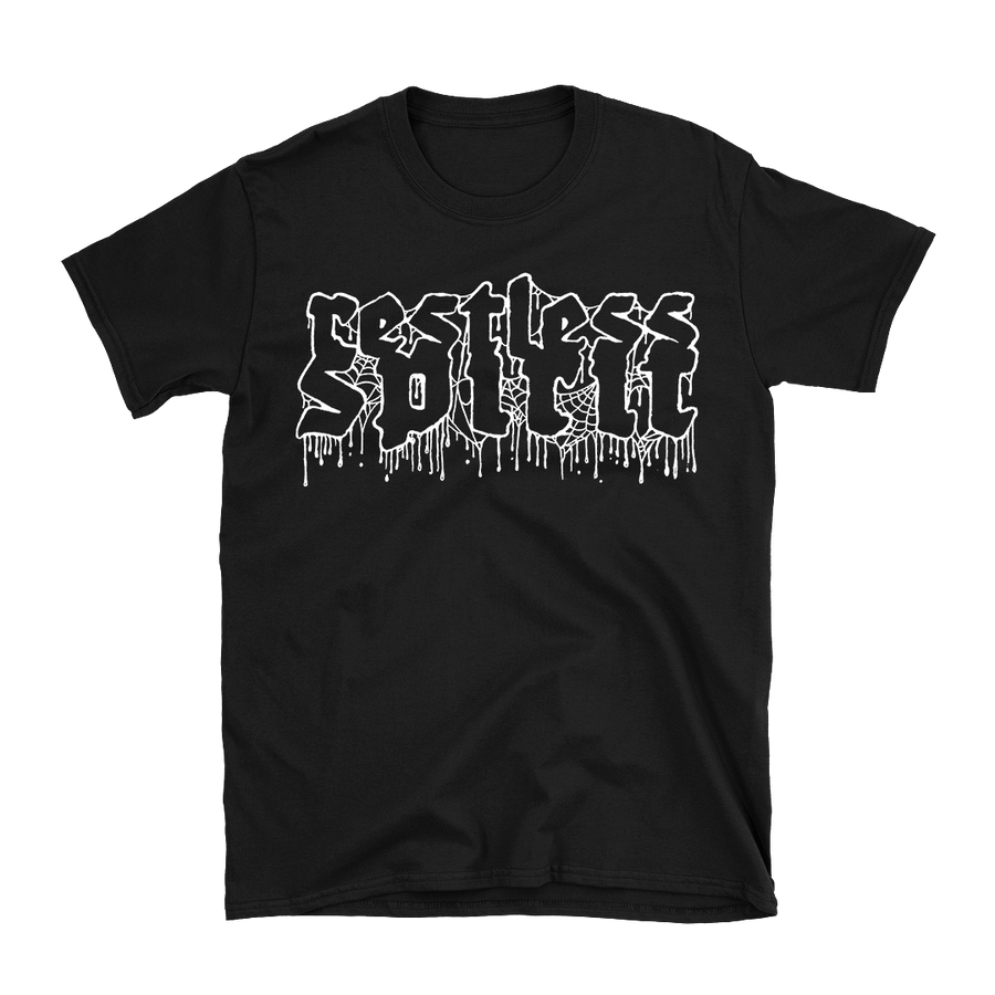 Restless Spirit - Cobweb White Logo T-Shirt - Black