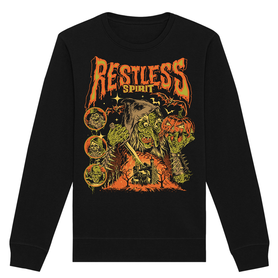 Restless Spirit - Witch Crewneck Sweatshirt - Black