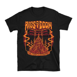 Rigs of Doom - Electric Skulls (Orange) T-Shirt - Black
